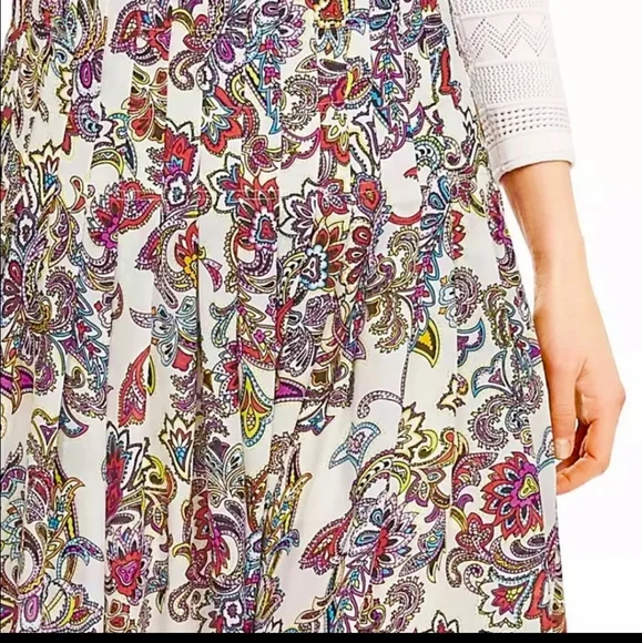 Banana Republic Paisley Floral Pleated Maxi Boho Skirt - Picture 5 of 13